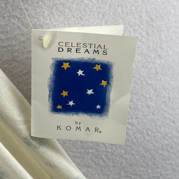 CELESTIAL DREAMS Nightgown L 16-18 KOMAR Jersey Floral Smocked Cotton White NEW - Picture 9 of 12